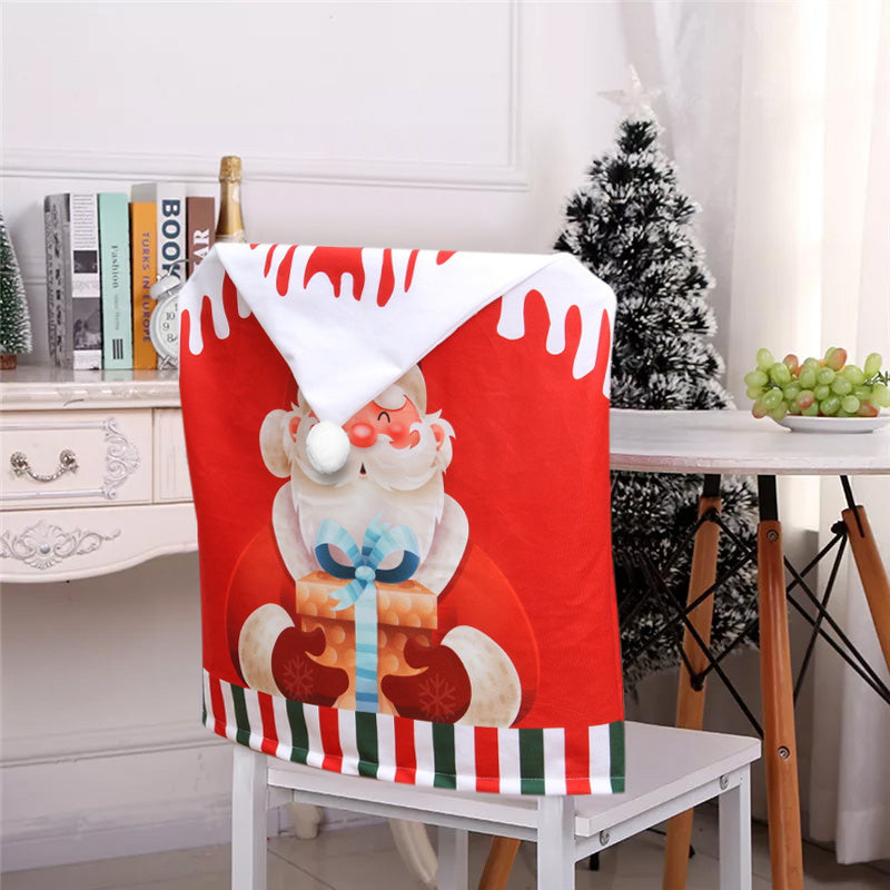 Christmas Series Chair Covers Dining Slipcovers Seat Santa Claus Home Party Decoration