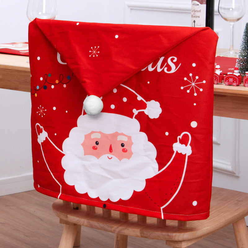 Christmas Series Chair Covers Dining Slipcovers Seat Santa Claus Home Party Decoration