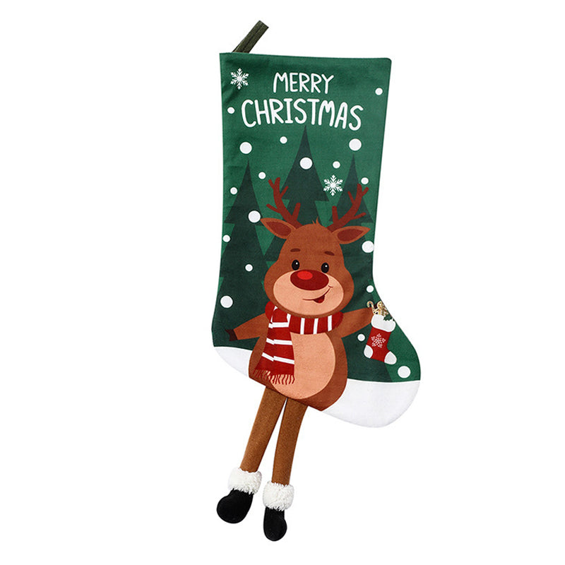 Thickened Letter Knitting Christmas Socks Xmas Tree Ornaments Stocking Home Gift