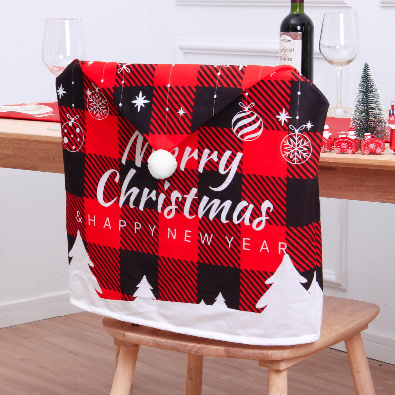 Christmas Series Chair Covers Dining Slipcovers Seat Santa Claus Home Party Decoration