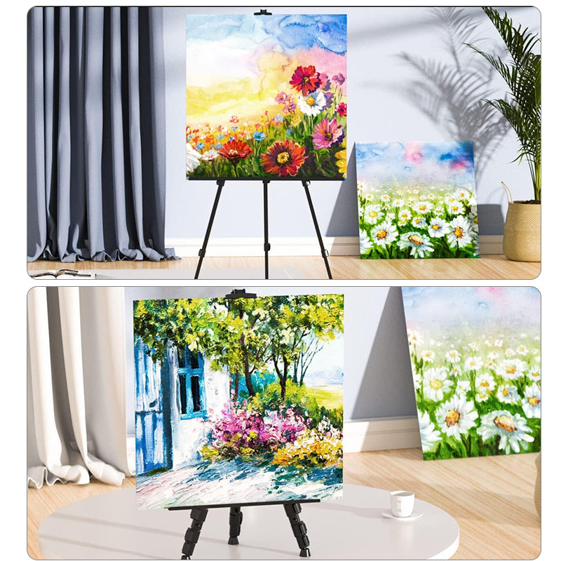 17"-66" Aluminum Tripod Adjustable Artist Field Black Display Easel with Bag Stand for Table-Top/Floor Painting