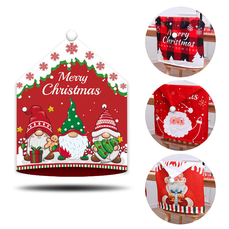Christmas Series Chair Covers Dining Slipcovers Seat Santa Claus Home Party Decoration