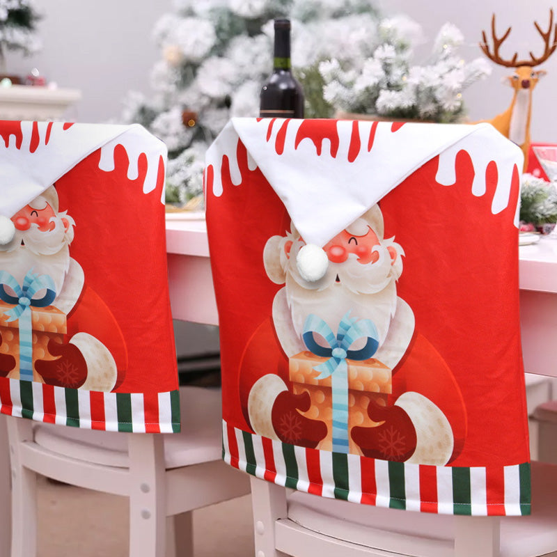 Christmas Series Chair Covers Dining Slipcovers Seat Santa Claus Home Party Decoration