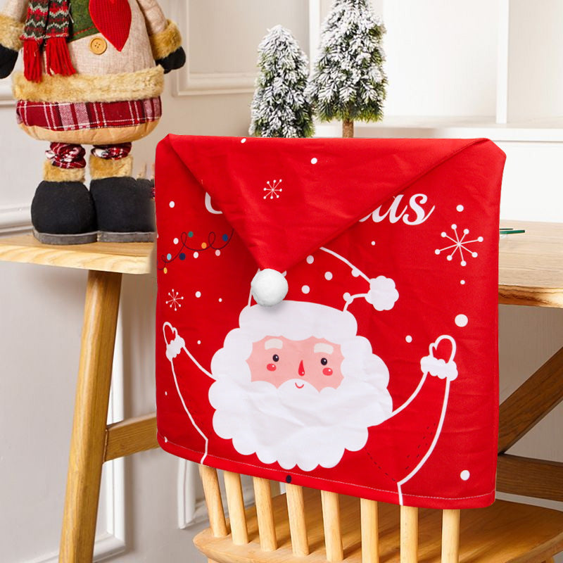 Christmas Series Chair Covers Dining Slipcovers Seat Santa Claus Home Party Decoration