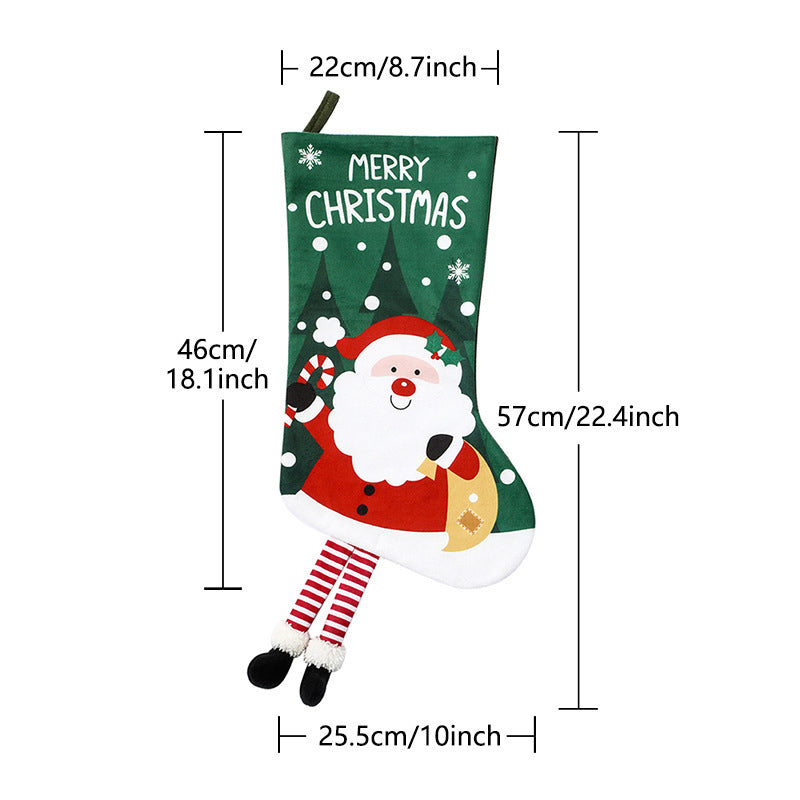 Thickened Letter Knitting Christmas Socks Xmas Tree Ornaments Stocking Home Gift